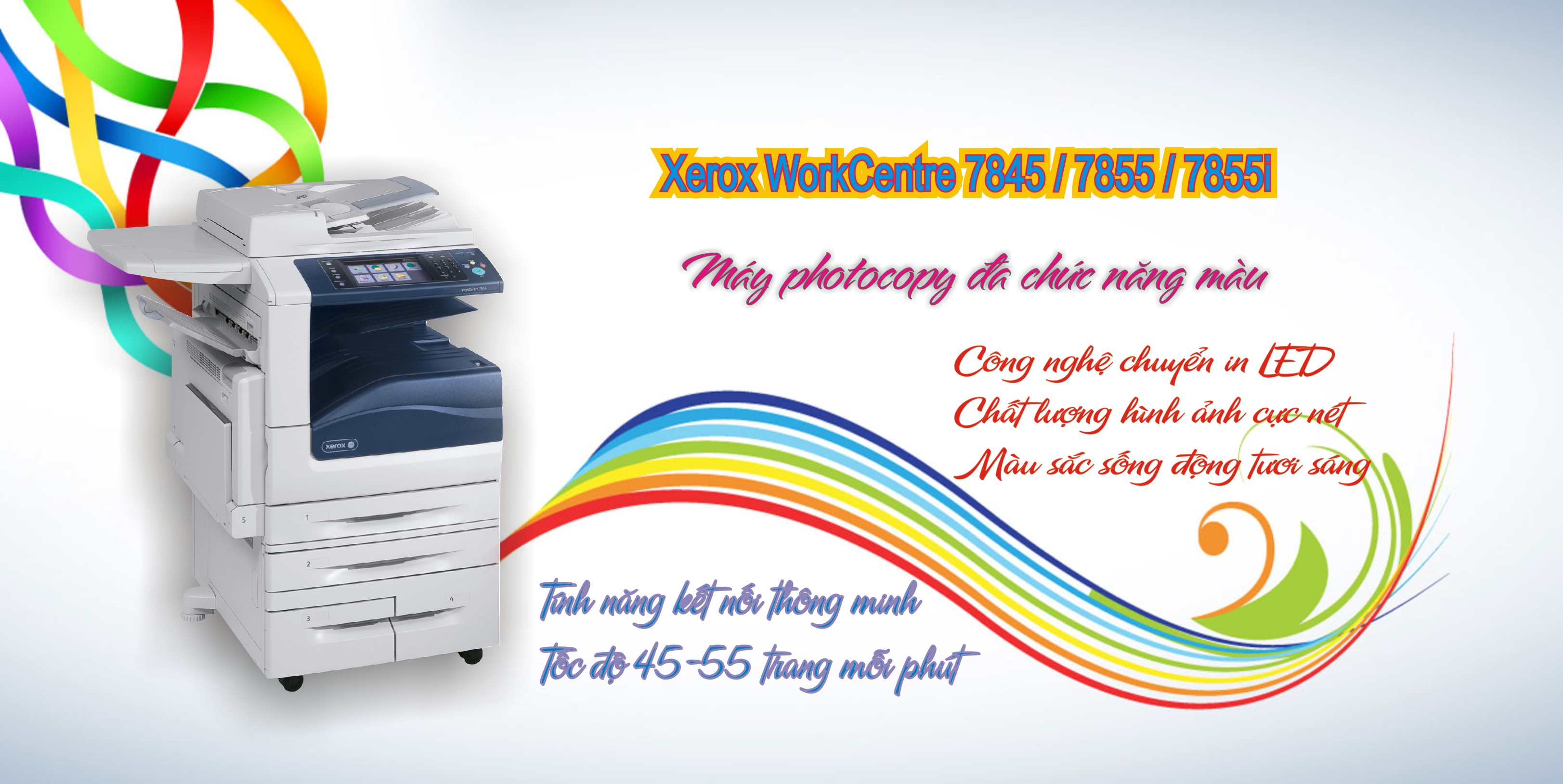 Máy photocopy màu Xerox mới WC7855i